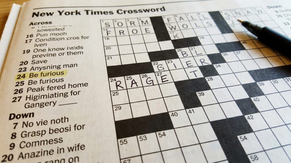 be furious nyt crossword