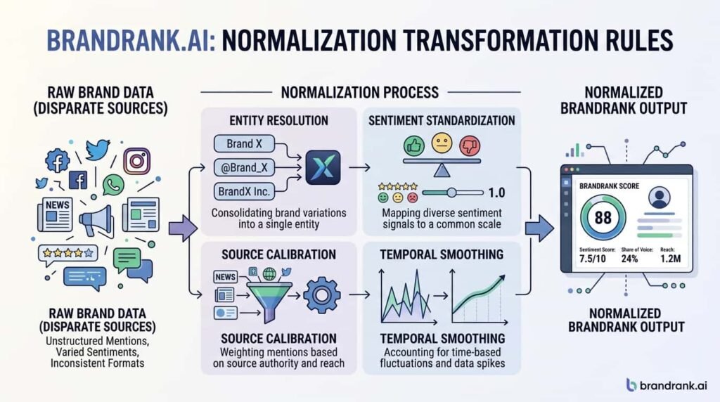 brandrank.ai normalization transformation rules